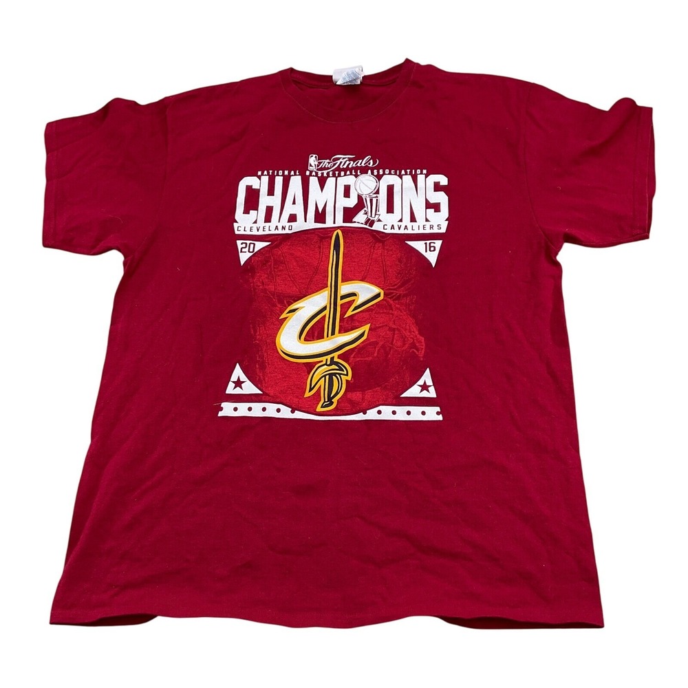 Cleveland Cavaliers NBA Finals 2016 Champions Red T Shirt Men's‎ Size Large